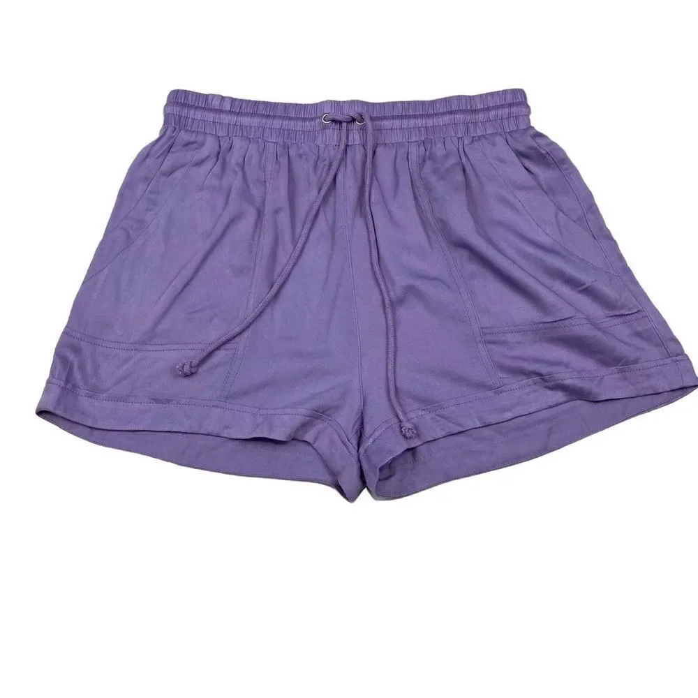 The Nines Drawstring Shorts Lavender Large NWT